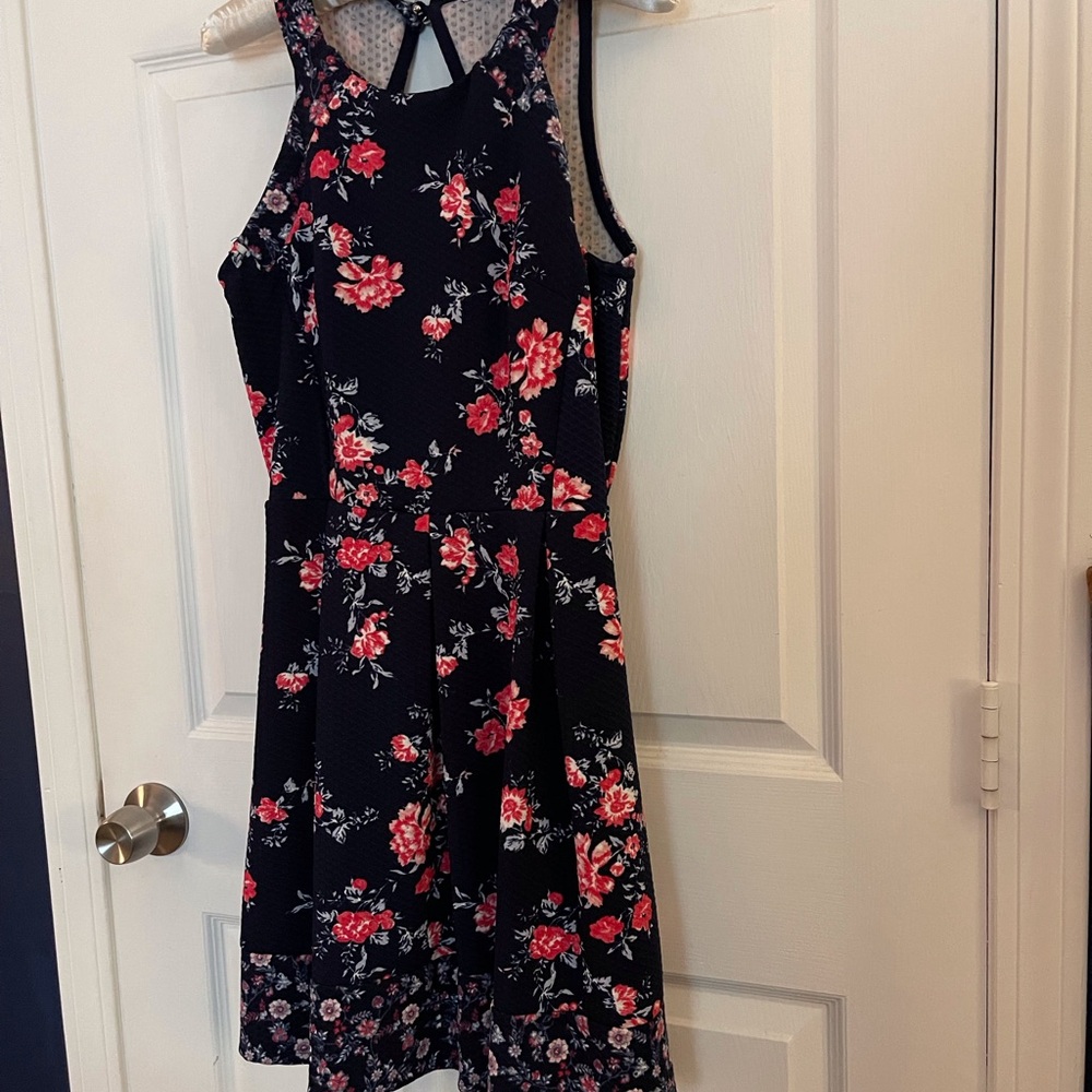 Rewind Blue and Pink Halter Sundress Mini